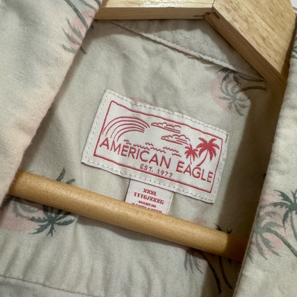 American Eagle Outfitters Cream Casual Button Down Shirt - Picture 3 of 4
